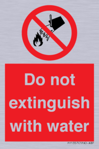 Do not extinguish with water